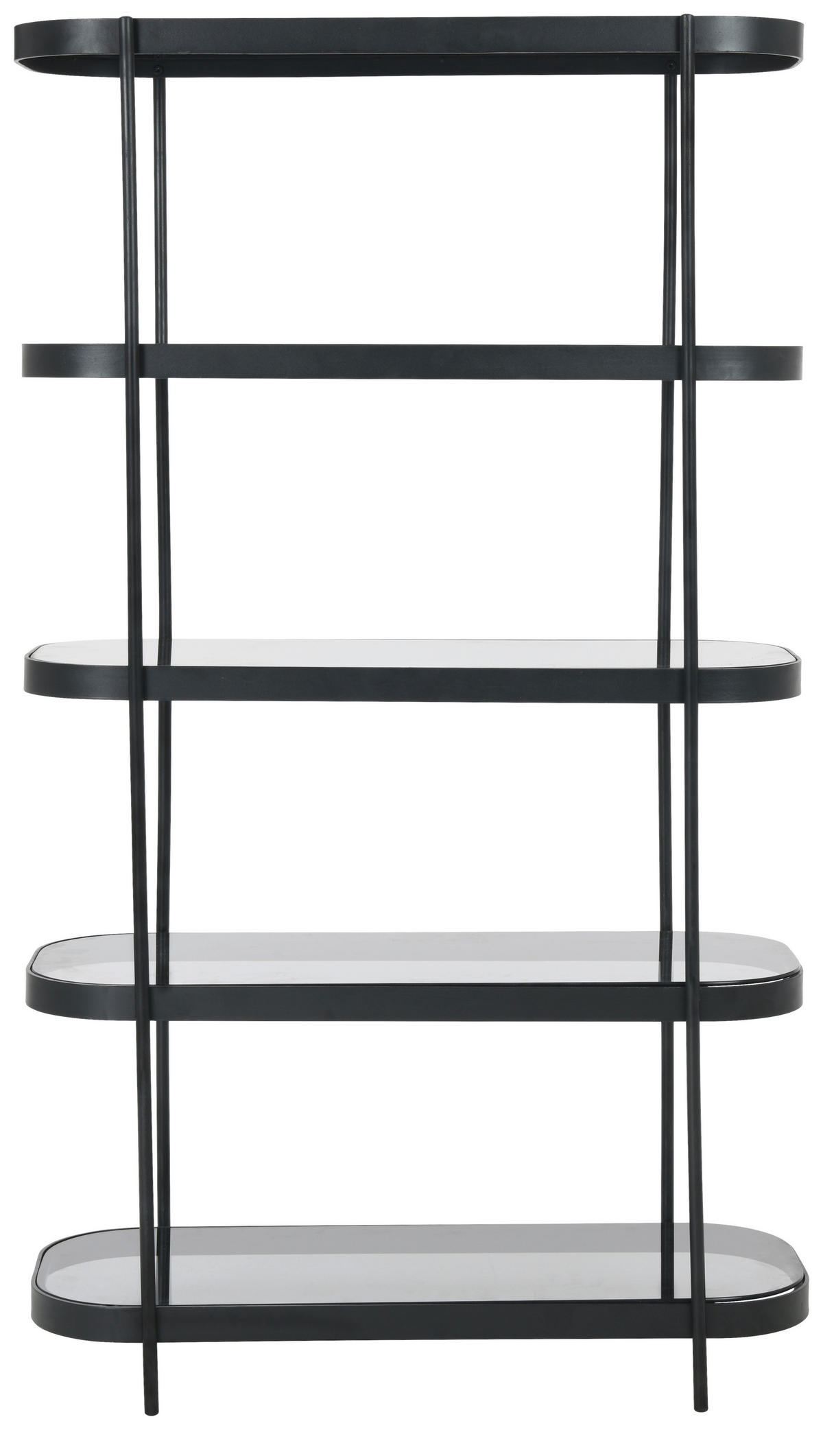 REGAL Schwarz  - Schwarz, Design, Glas/Metall (90/160/38cm) - MID.YOU