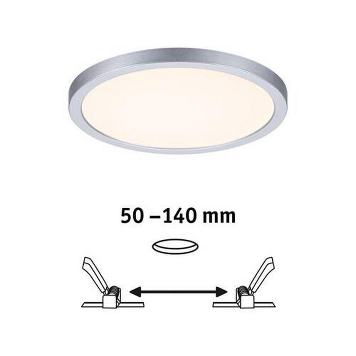 LED-PANEEL 17,5 cm  - Chromfarben, Design, Kunststoff (17,5cm) - Paulmann