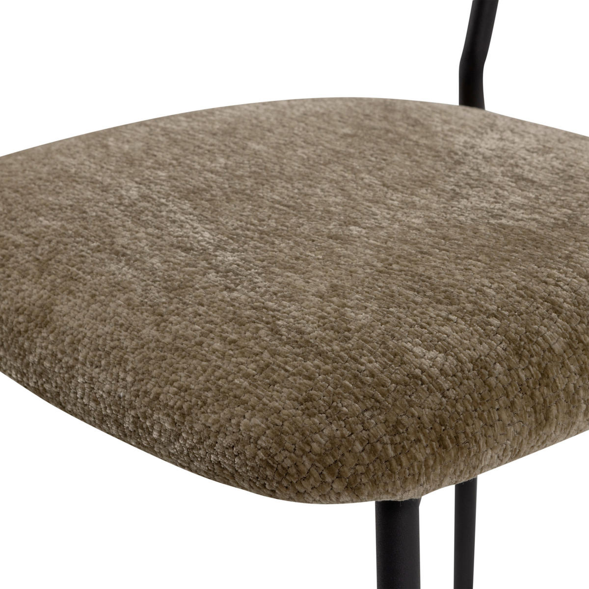 STUHL-SET 2 Stück  in Eisen Chenille  - Schwarz/Braun, MODERN, Textil/Metall (47/79/53cm) - Livetastic