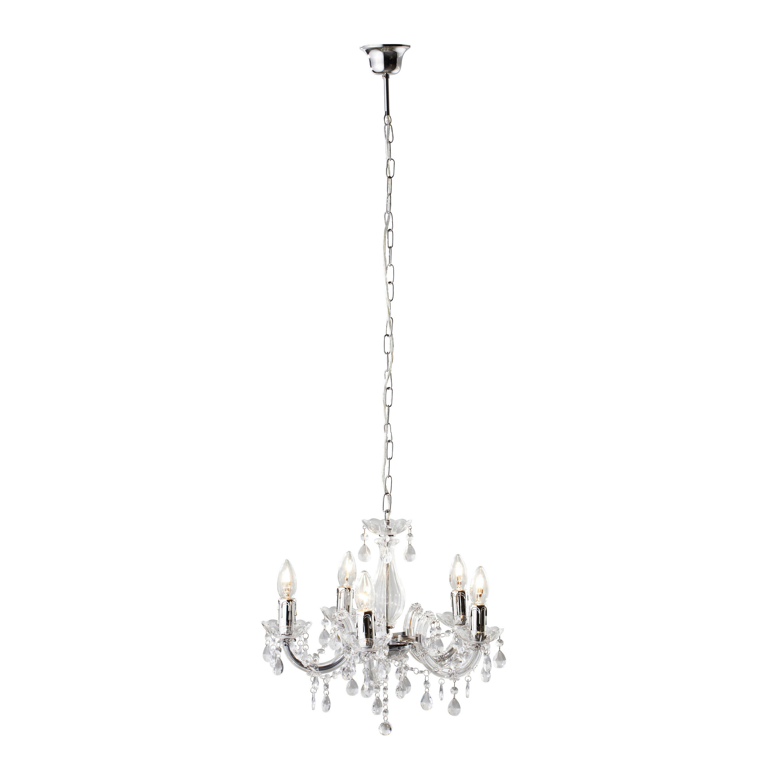 HÄNGELEUCHTE 46/128 cm    - Chromfarben, Lifestyle (46/128cm) - Globo