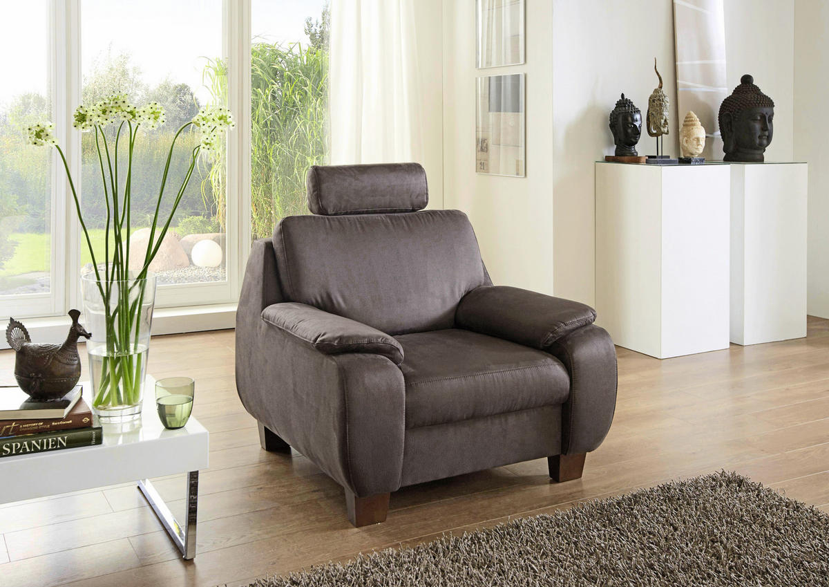 WOHNLANDSCHAFT Dunkelbraun  - Dunkelbraun, KONVENTIONELL, Holz/Textil (274/244cm) - Beldomo System