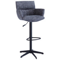 BARSKI STOL, antracit  - črna/antracit, Design, kovina/tekstil (58/88-112/58cm) - Dieter Knoll