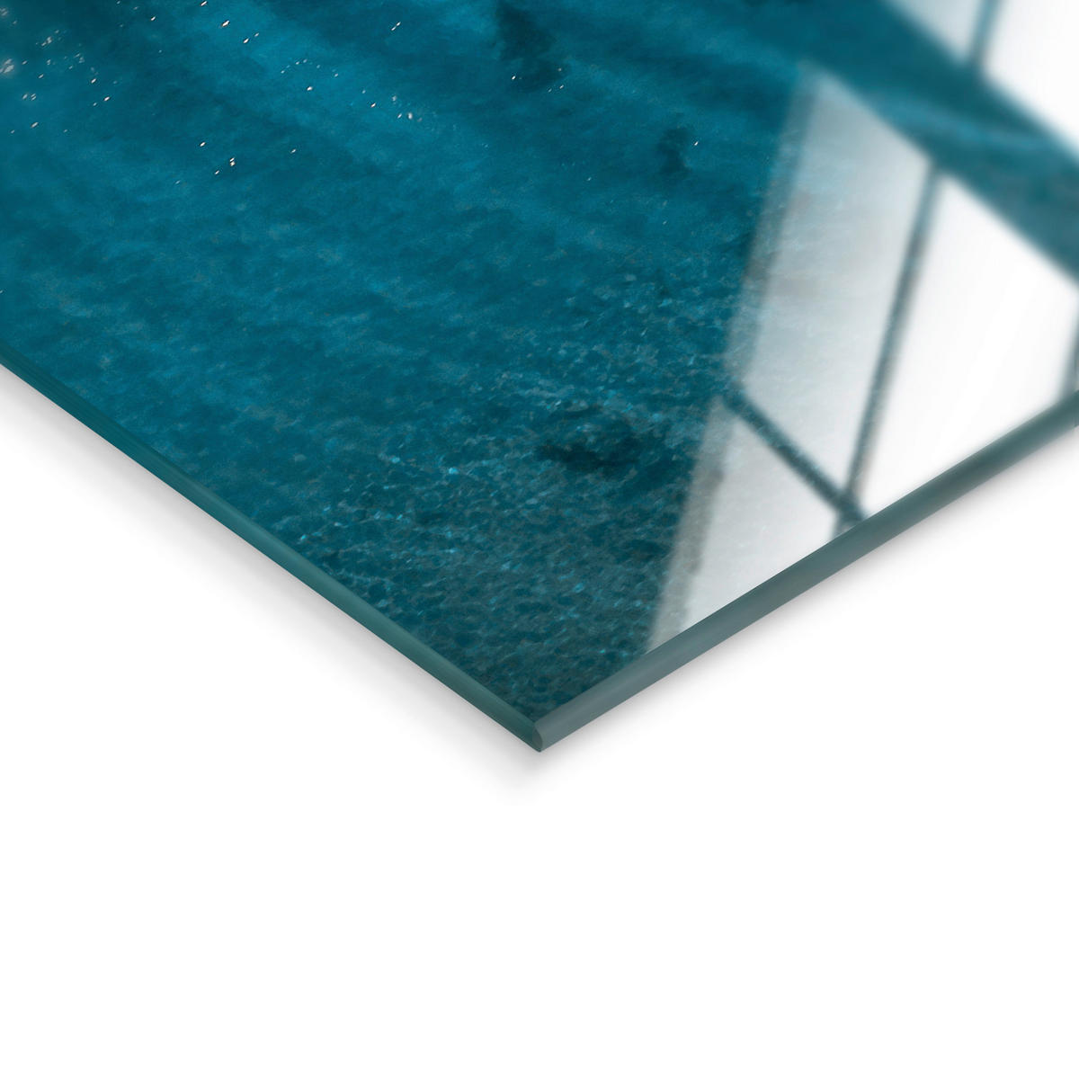 GLASBILD Abstraktes, Strand & Meer 120/80 cm  - Blau/Weiß, Basics, Glas/Papier (120/80cm)