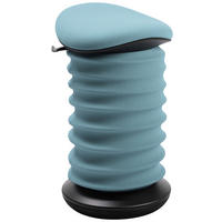 BÜROHOCKER Schwarz, Blaugrau  - Blaugrau/Schwarz, Design, Kunststoff/Textil (37,5/53-64/36cm) - Topstar