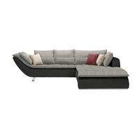 SOFFA i textil ljusgrå, mörkgrå  - mörkgrå/kromfärg, Design, metall/textil (300/220cm) - Livetastic