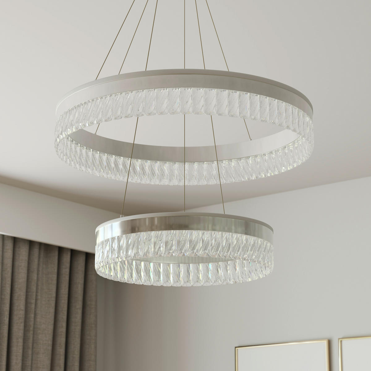 LED-HÄNGLAMPA Bunda 60/150 cm  - klar, Design, metall/glas (60/150cm) - Glandor