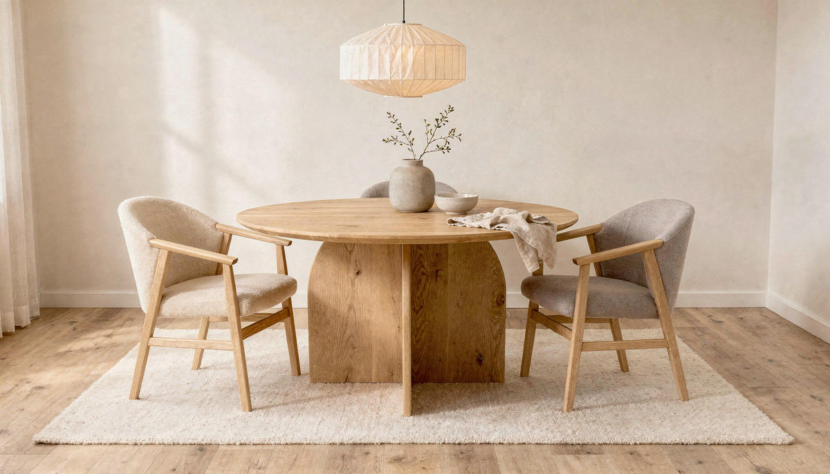 ESSTISCH 120/120/75 cm Echtholz  Holz Eichefarben  - Eichefarben, KONVENTIONELL, Holz (120/120/75cm) - VanDerken
