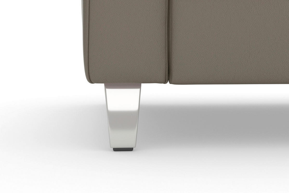 3-SITZER-SOFA ARNGAST E Echtleder Grau  - Chromfarben/Grau, Basics, Leder/Metall (186/84/93cm) - Sit & More
