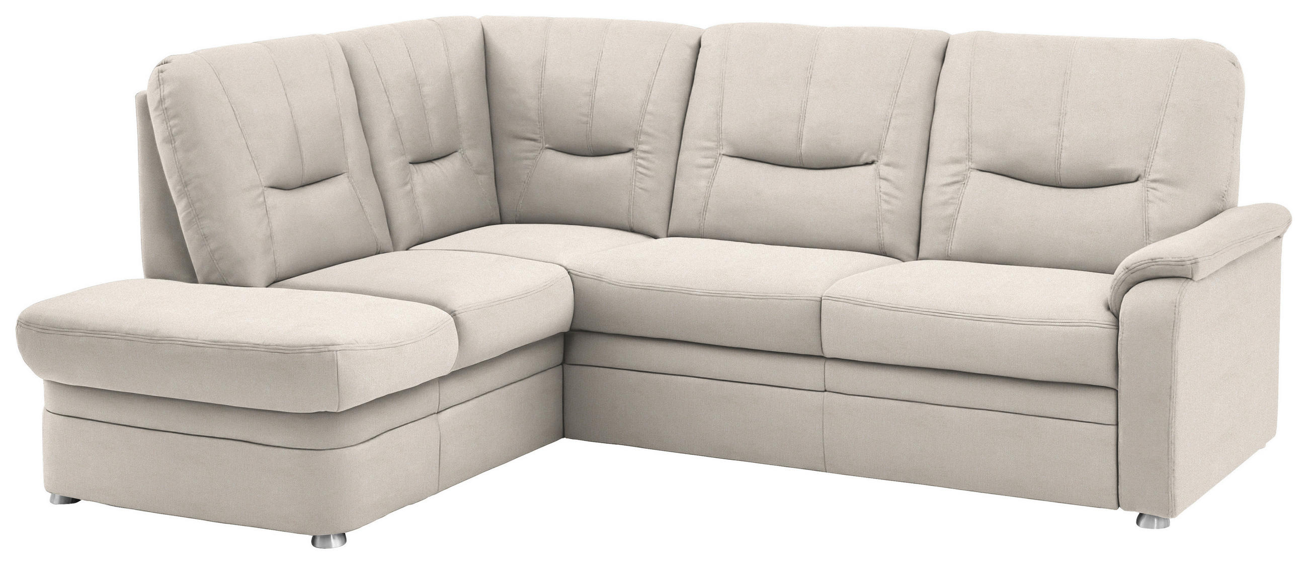 ECKSOFA Chenille Naturfarben  - Schwarz/Naturfarben, Konventionell, Kunststoff/Textil (185/235cm) - Beldomo Comfort