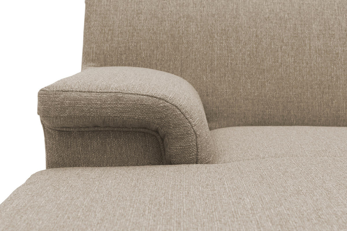 ECKSOFA Beige Webstoff  - Chromfarben/Beige, KONVENTIONELL, Textil/Metall (150/252cm) - MID.YOU