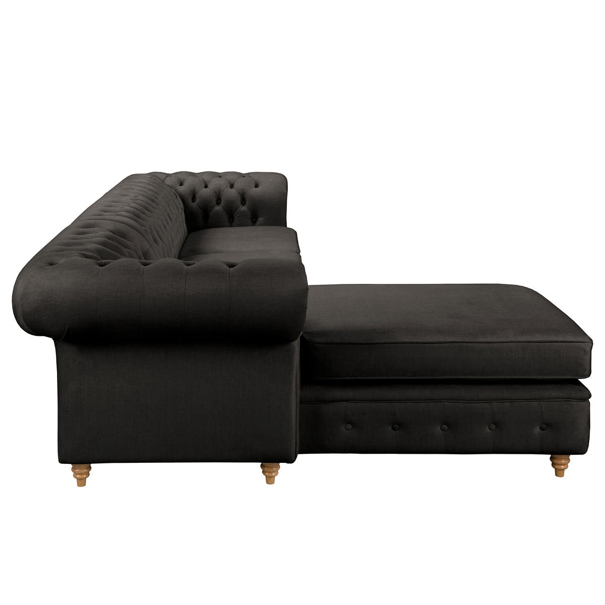 ECKSOFA Laura Anthrazit Mikrofaser  - Anthrazit/Creme, Design, Holz/Textil (182/284cm) - P & B
