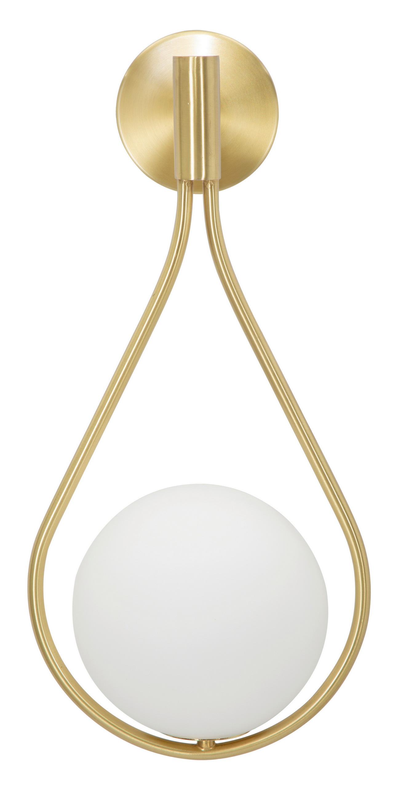 WANDLEUCHTE 24/20/52 cm  - Goldfarben/Weiß, Trend, Glas/Metall (24/20/52cm) - Mauro Ferretti