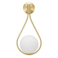 WANDLEUCHTE 24/20/52 cm  - Goldfarben/Weiß, Trend, Glas/Metall (24/20/52cm) - Mauro Ferretti