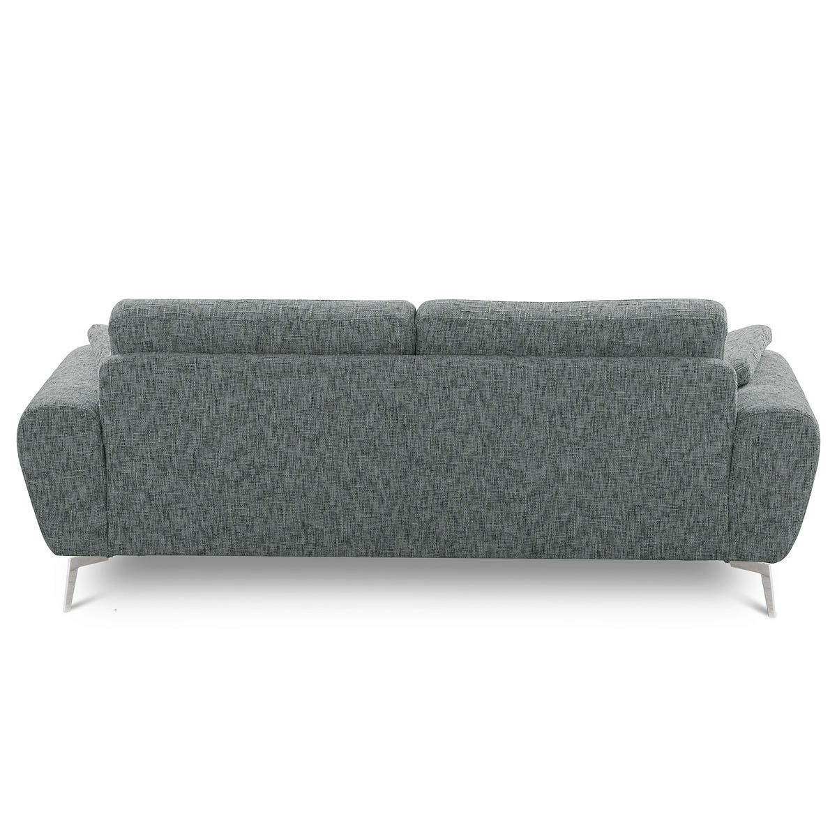 3-SITZER-SOFA SPRING in Webstoff Anthrazit Modern  - Chromfarben/Anthrazit, Design, Textil/Metall (187/85/92cm) - Livetastic