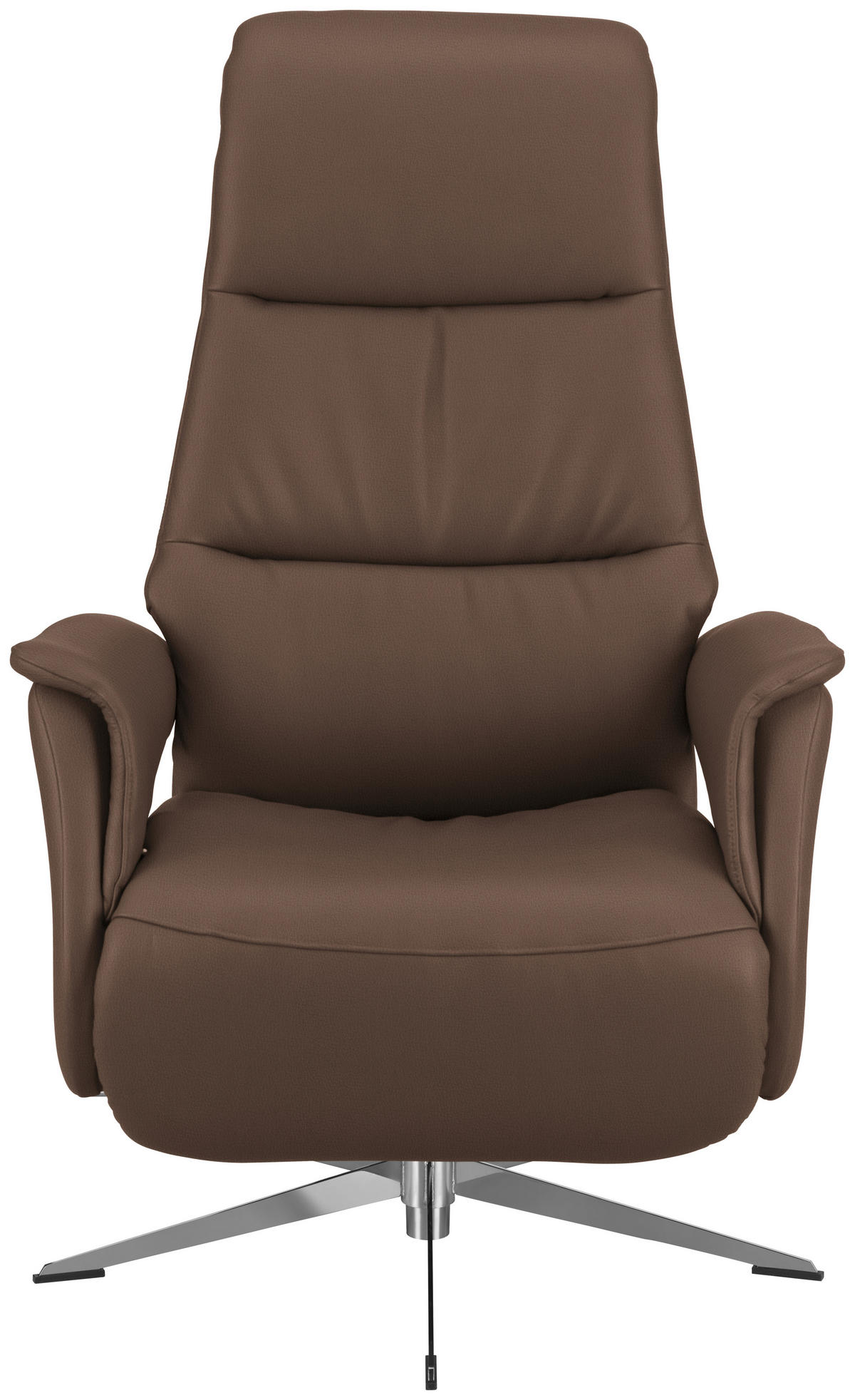 RELAXSESSEL in Leder Hellbraun  - Chromfarben/Hellbraun, Design, Leder/Metall (74/108/86cm) - Welnova