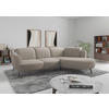 ECKSOFA in Flachgewebe Taupe  - Taupe/Schwarz, Konventionell, Textil/Metall (309/199cm) - Sit & More