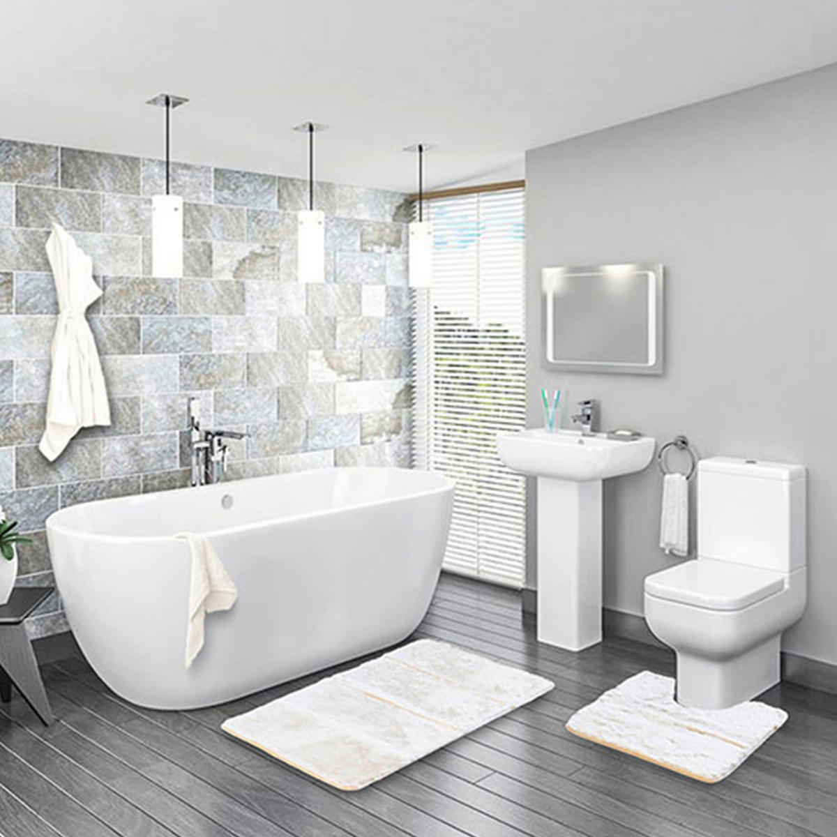 FÜRDŐSZOBASZŐNYEG   bézs   - bézs, Basics, textil (120/2/70cm)