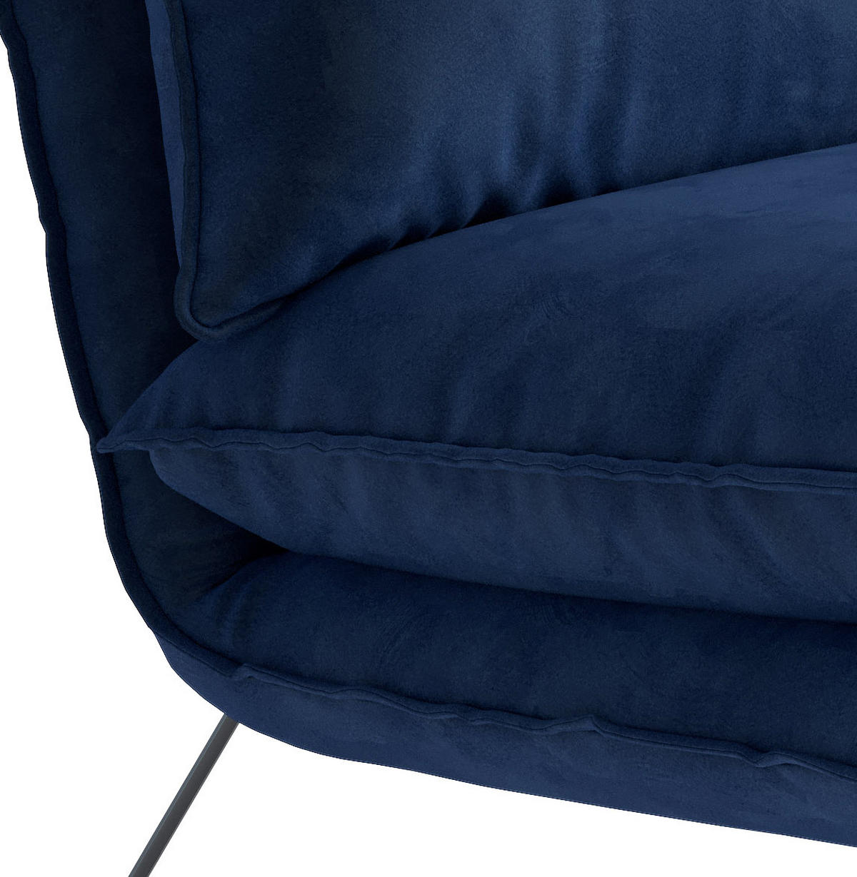SESSEL in Flachgewebe Royalblau  - Royalblau, Design, Textil/Metall (72/84/90cm) - Livetastic