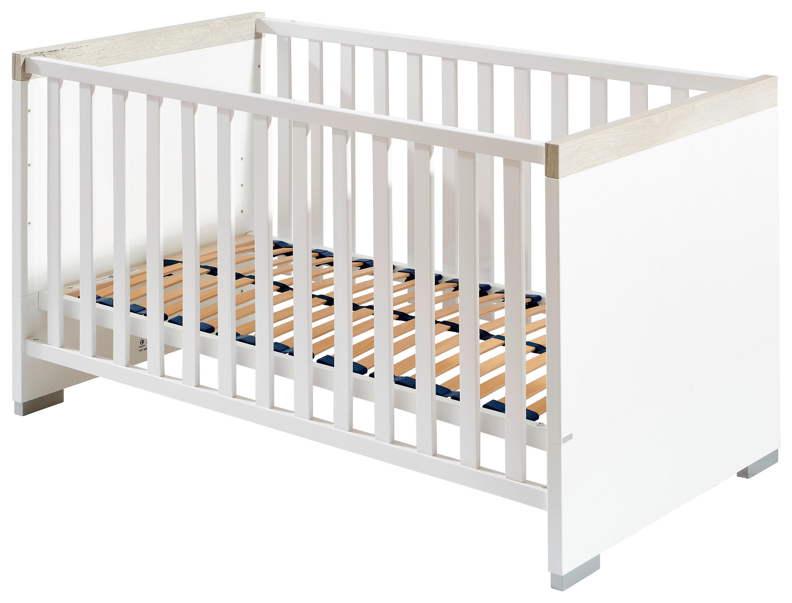 GITTERBETT Kira 70/140 cm  - Eichefarben/Weiß, KONVENTIONELL, Holzwerkstoff (70/140cm) - Paidi