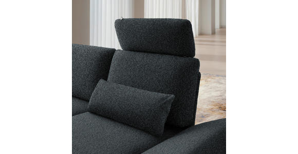 ECKSOFA  in Flachgewebe Anthrazit  234/155 cm  - Anthrazit/Schwarz, Design, Textil/Metall (234/155cm) - Dieter Knoll