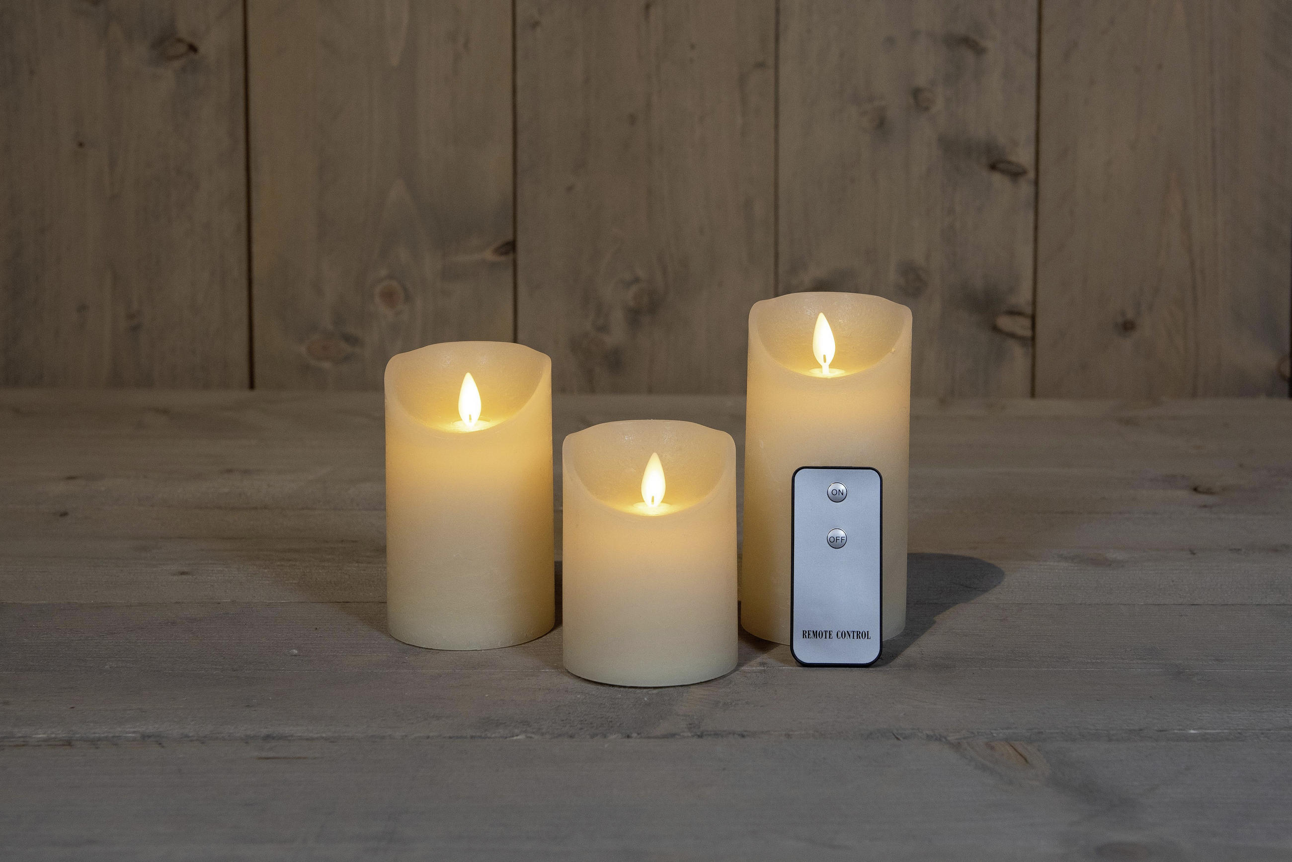 KERZE MIT LED - Basics, Naturmaterialien (7,5cm)