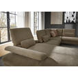 WOHNLANDSCHAFT in Webstoff Hellbraun  - Hellbraun/Schwarz, Design, Textil/Metall (157/354/208cm) - Dieter Knoll