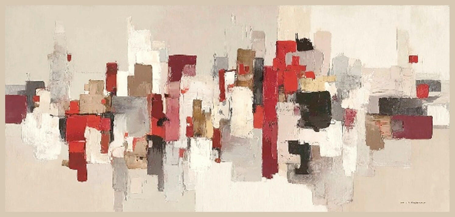 LEINWANDBILD Abstraktes 115/55 cm  - Multicolor, Basics, Holz/Papier (115/55cm) - Euroart