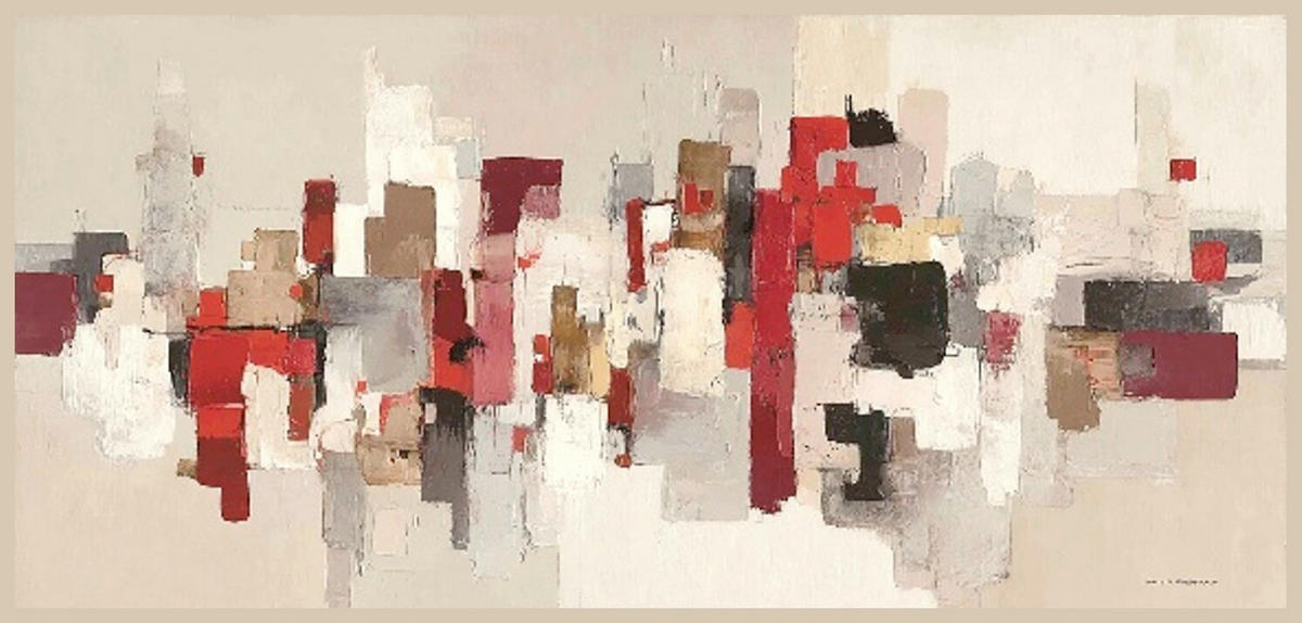 LEINWANDBILD Abstraktes 115/55 cm  - Multicolor, Basics, Holz/Papier (115/55cm) - Euroart