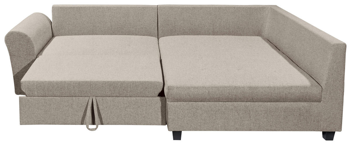 HÖRNSOFFA i vävt tyg sandfärgad  - sandfärgad/svart, Modern, textil/plast (252/175cm) - Livetastic