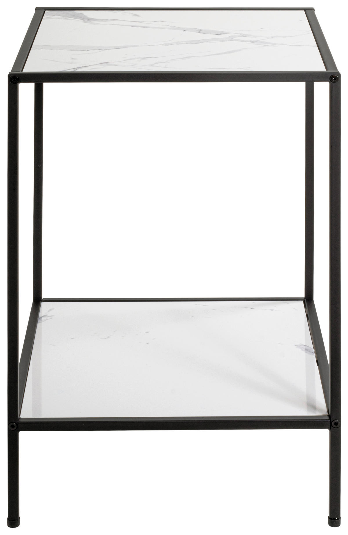 ODKLÁDACÍ STOLEK, černá, bílá - bílá/černá, Trend, kov/kompozitní dřevo (40/40/60cm)