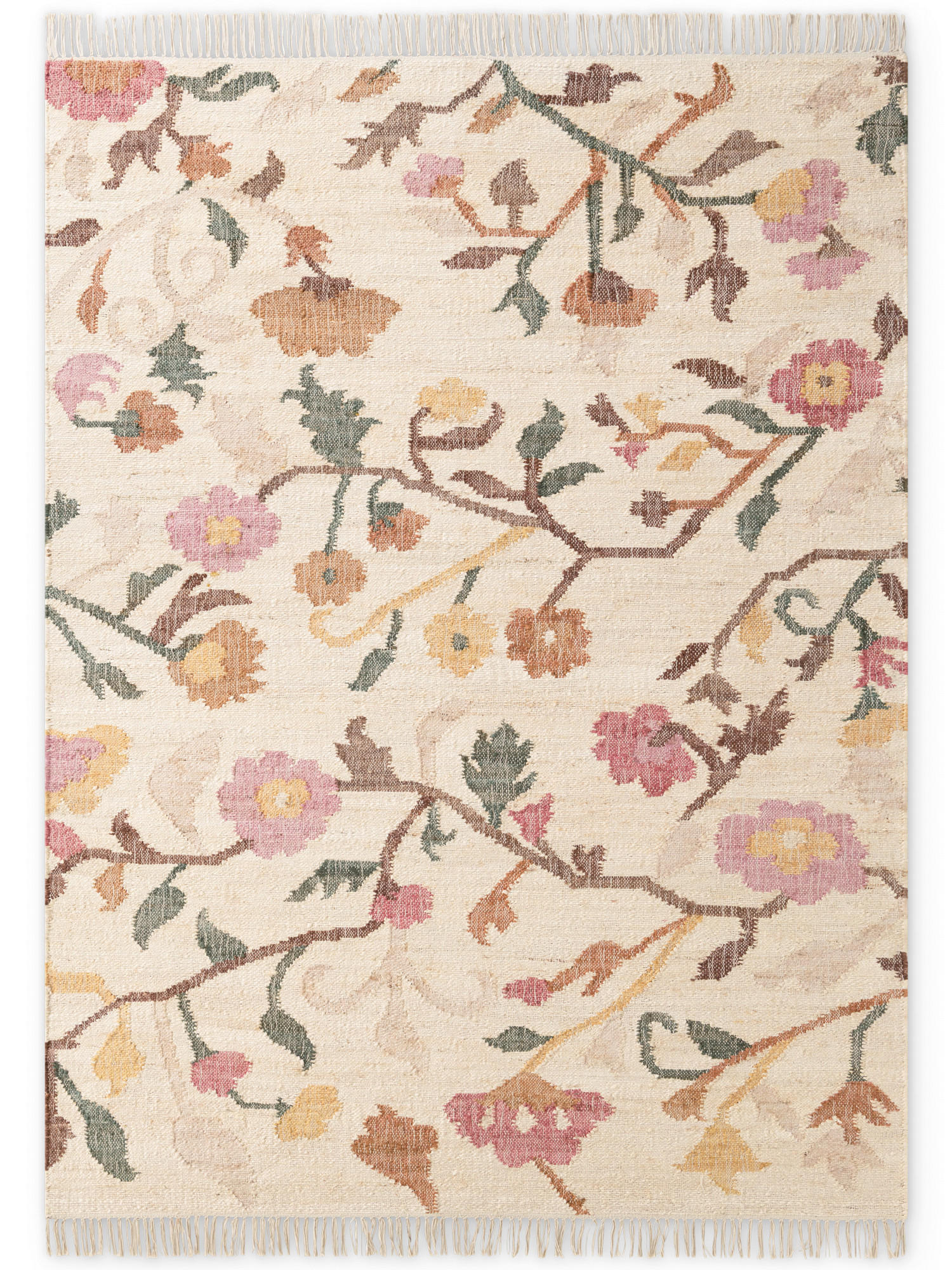 HANDWEBTEPPICH 200/300 cm Roya Creme, Multicolor rechteckig  - Multicolor/Creme, Basics, Textil (200/300cm) - Elle Decoration