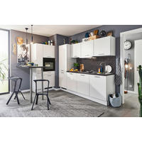 ECKKÜCHE XO 8 240+140 cm  in Weiß, Dunkelgrau  - Dunkelgrau/Schwarz, KONVENTIONELL, Holzwerkstoff/Metall (240+140cm) - Xora