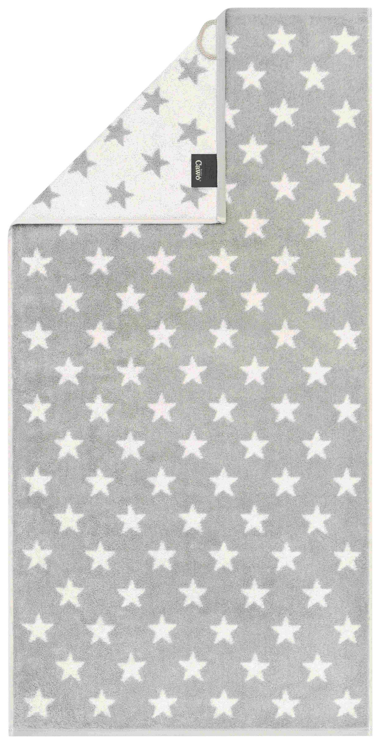DUSCHTUCH New Stars 70/140 cm  - Platinfarben/Weiß, Basics, Textil (70/140cm) - Cawoe