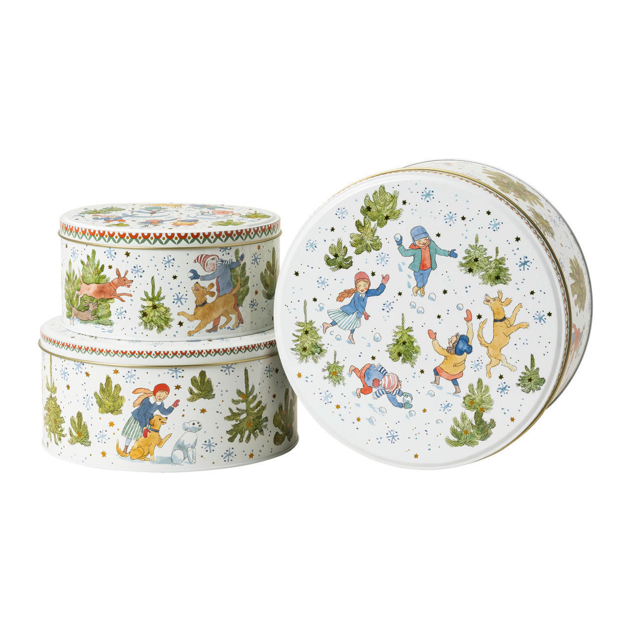 KEKSDOSENSET 3-teilig  - Weiss/Multicolor, Basics, Keramik (24,5/24,5/12,7cm) - Hutschenreuther
