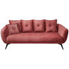 3-SITZER-SOFA in Velours Koralle  - Koralle/Schwarz, MODERN, Holz/Textil (236/94/103cm) - Livetastic