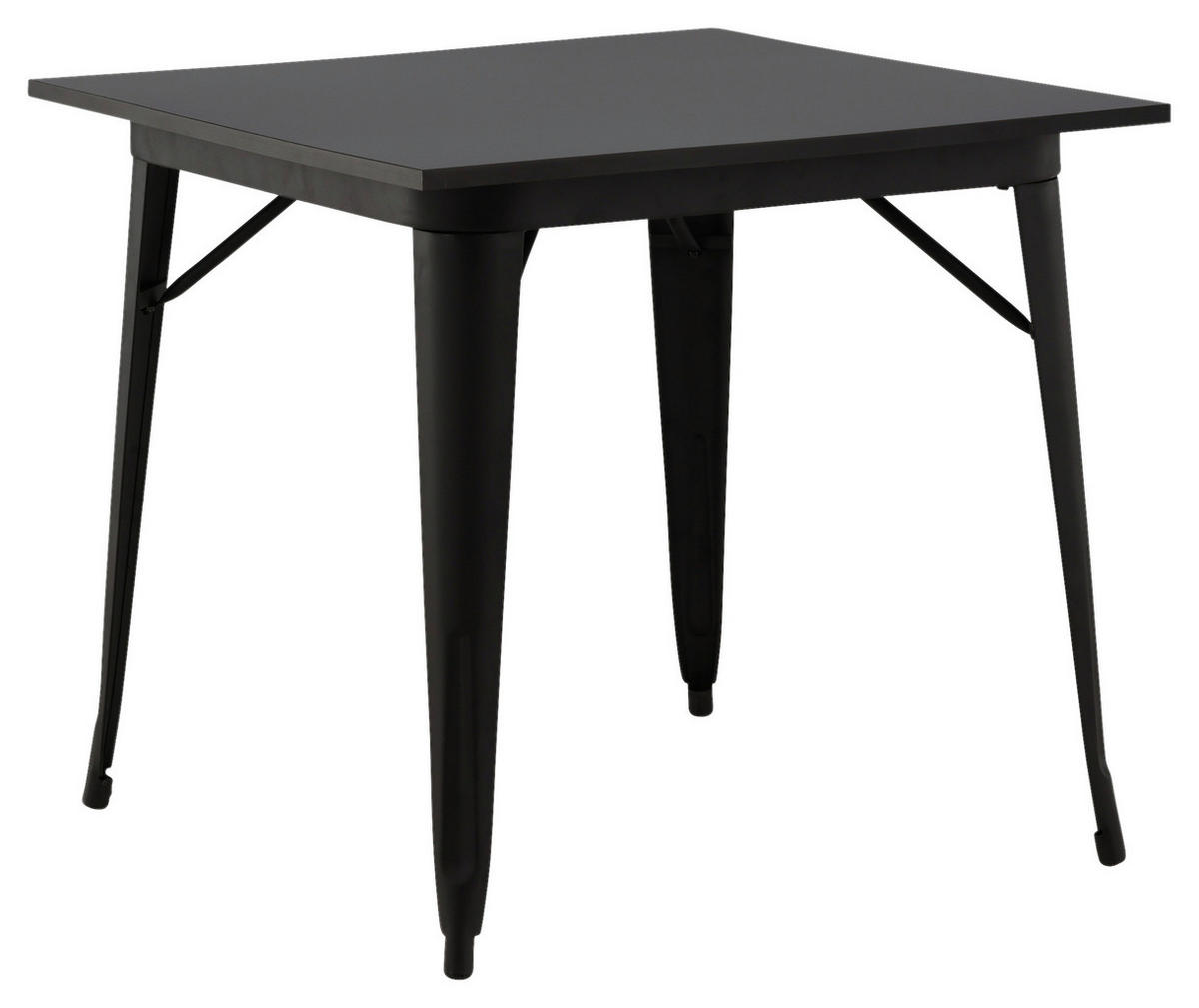 ESSTISCH in Metall, Holzwerkstoff 80/80/75 cm   - Schwarz, Design, Holz/Holzwerkstoff (80/80/75cm) - Livetastic