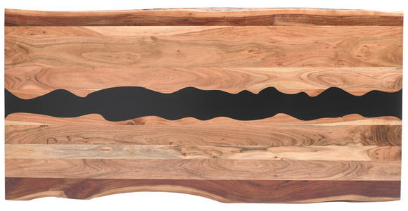 TISCHPLATTE in Holz, Naturmaterialien 220/100/5,5 cm - Schwarz/Akaziefarben, Design, Naturmaterialien/Holz (220/100/5,5cm) - Landscape