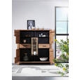 HIGHBOARD  in 150/150/44 cm  - Schwarz/Akaziefarben, LIFESTYLE, Glas/Holz (150/150/44cm) - Landscape