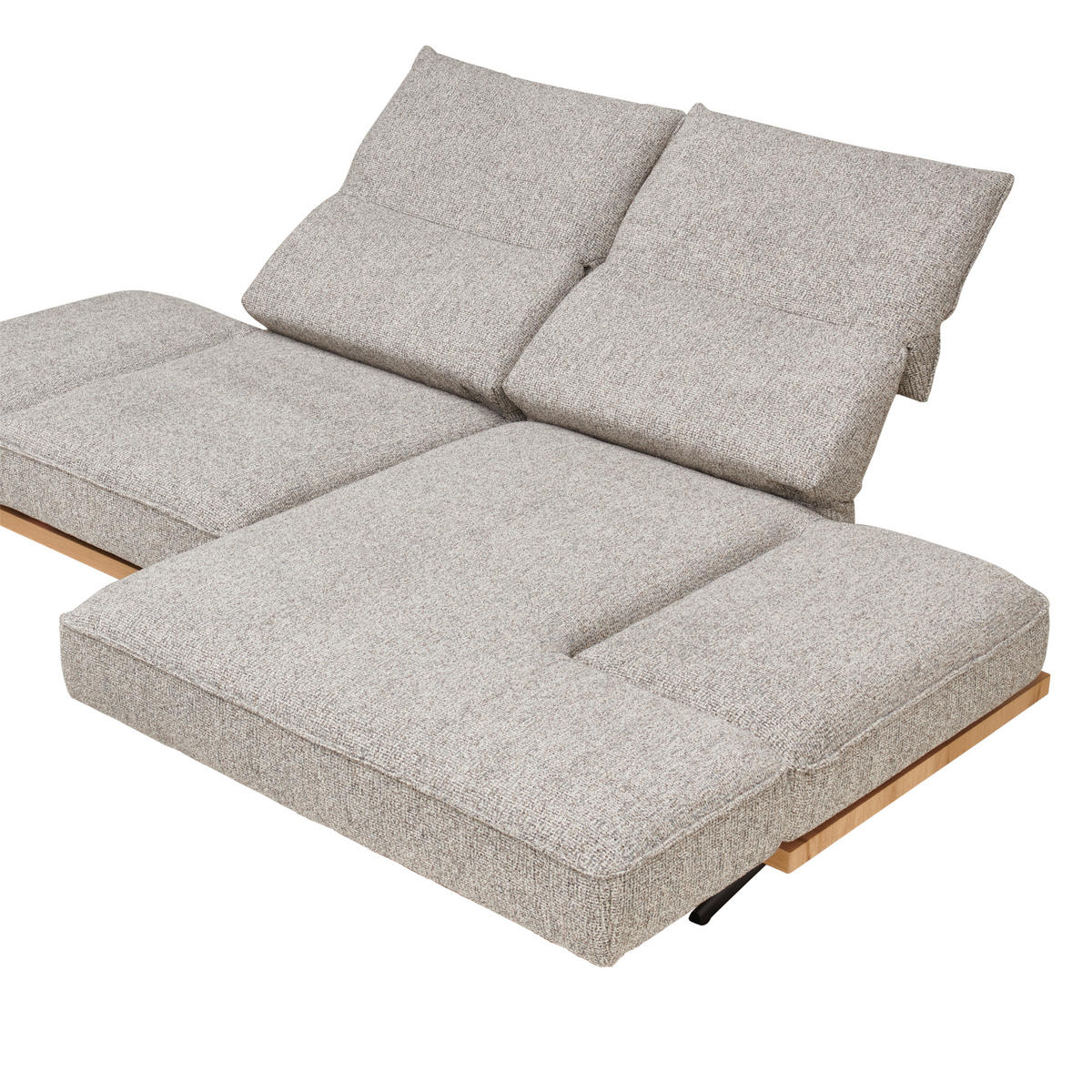 ECKSOFA in Chenille Greige  - Greige/Schwarz, Design, Holz/Textil (240/132cm) - Koinor
