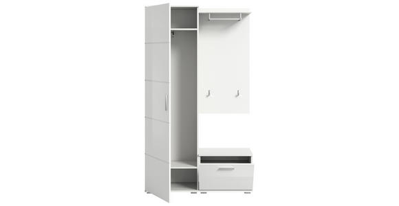 GARDEROBE in 110/191/37 cm - Weiß Hochglanz/Weiß, Design, Holzwerkstoff (110/191/37cm) - Xora