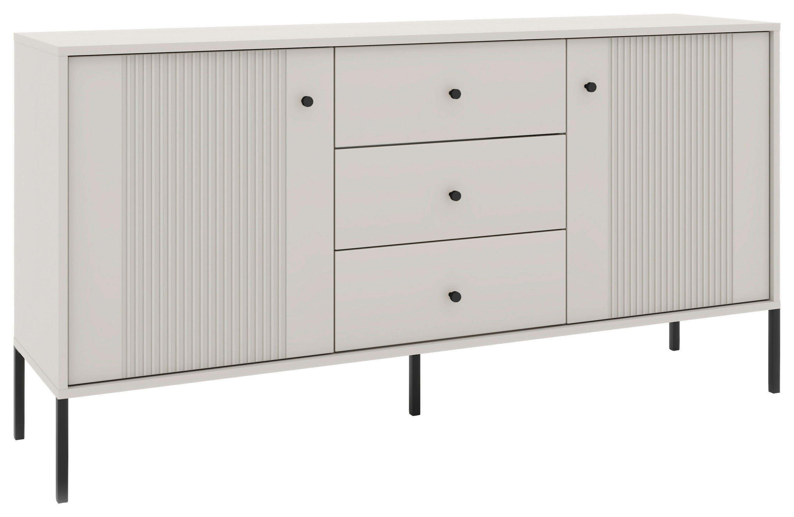 SIDEBOARD Iseo  in 154,5/79/39 cm  - Kaschmir/Schwarz, Design, Holzwerkstoff/Metall (154,5/79/39cm) - Xora