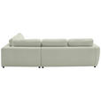 ECKSOFA  in Chenille Salbeigrün  307/224 cm  - Salbeigrün/Schwarz, KONVENTIONELL, Kunststoff/Textil (307/224cm) - Hom`in