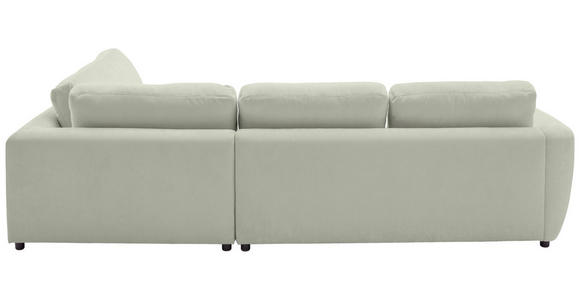 ECKSOFA  in Chenille Salbeigrün  307/224 cm  - Salbeigrün/Schwarz, KONVENTIONELL, Kunststoff/Textil (307/224cm) - Hom`in