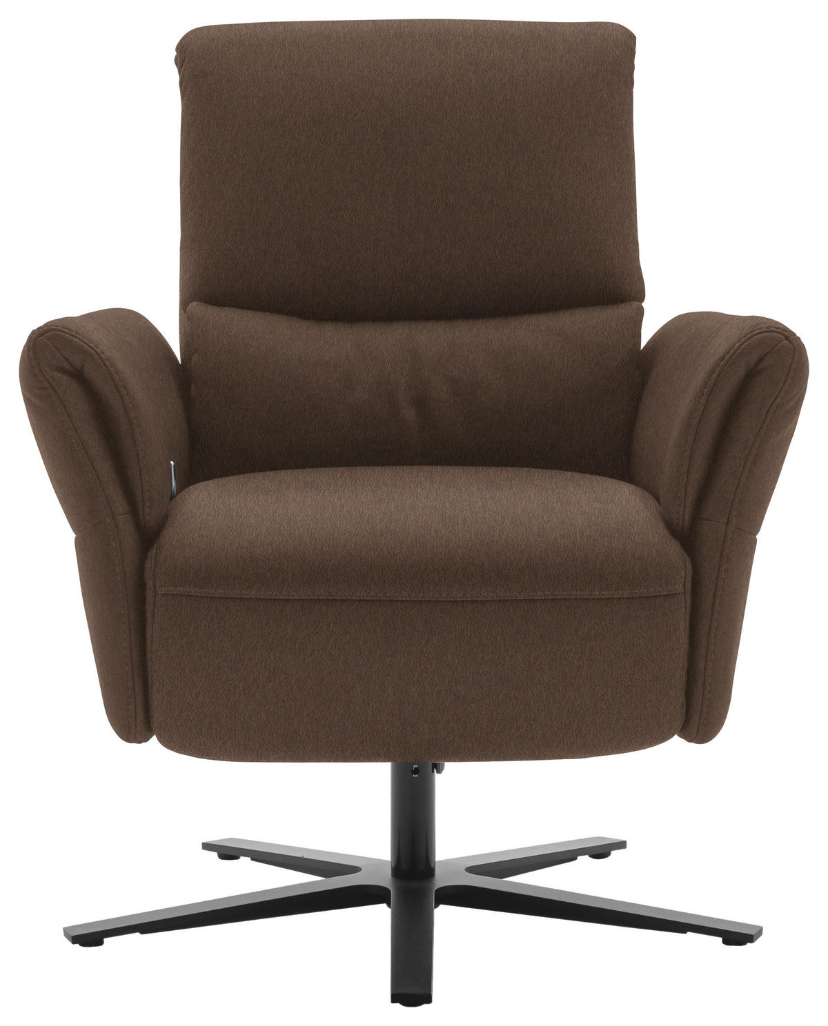 RELAXSESSEL Echtleder Relaxfunktion, Kopfteilverstellung, Nackenkissen    - Schwarz/Braun, Design, Leder/Metall (81/118/82cm) - Schöner Wohnen