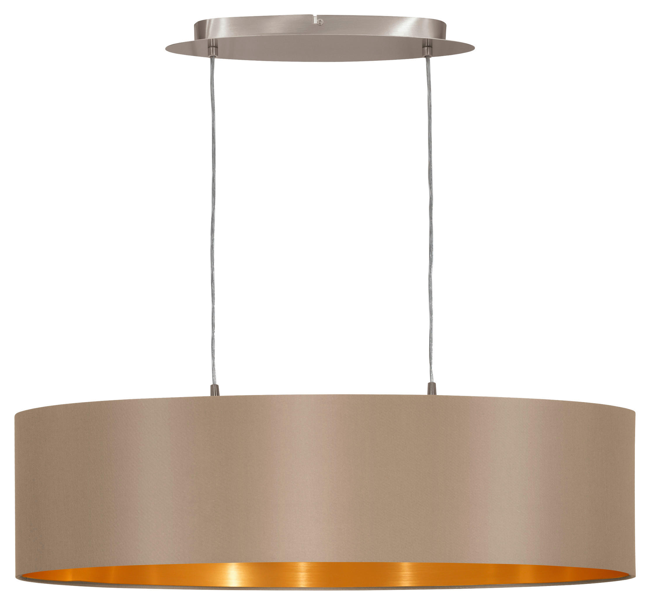 TAKLAMPA MASERLO  - cappuccino/guldfärgad, Klassisk, metall/textil (78/110/22cm) - Eglo