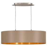 TAKLAMPA MASERLO  - cappuccino/guldfärgad, Klassisk, metall/textil (78/110/22cm) - Eglo