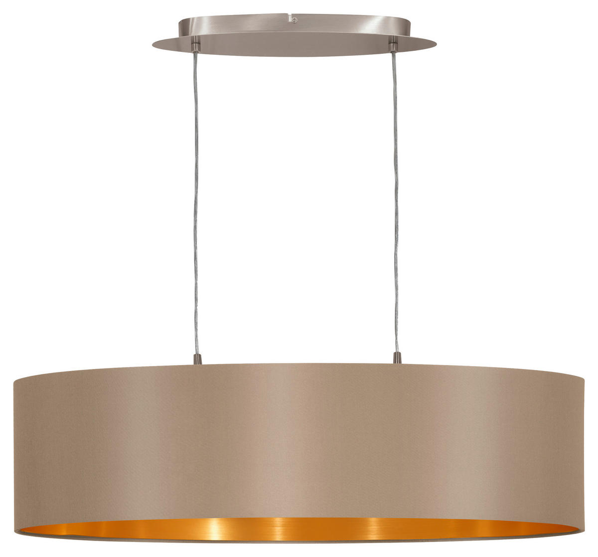 TAKLAMPA MASERLO  - cappuccino/guldfärgad, Klassisk, metall/textil (78/110/22cm) - Eglo