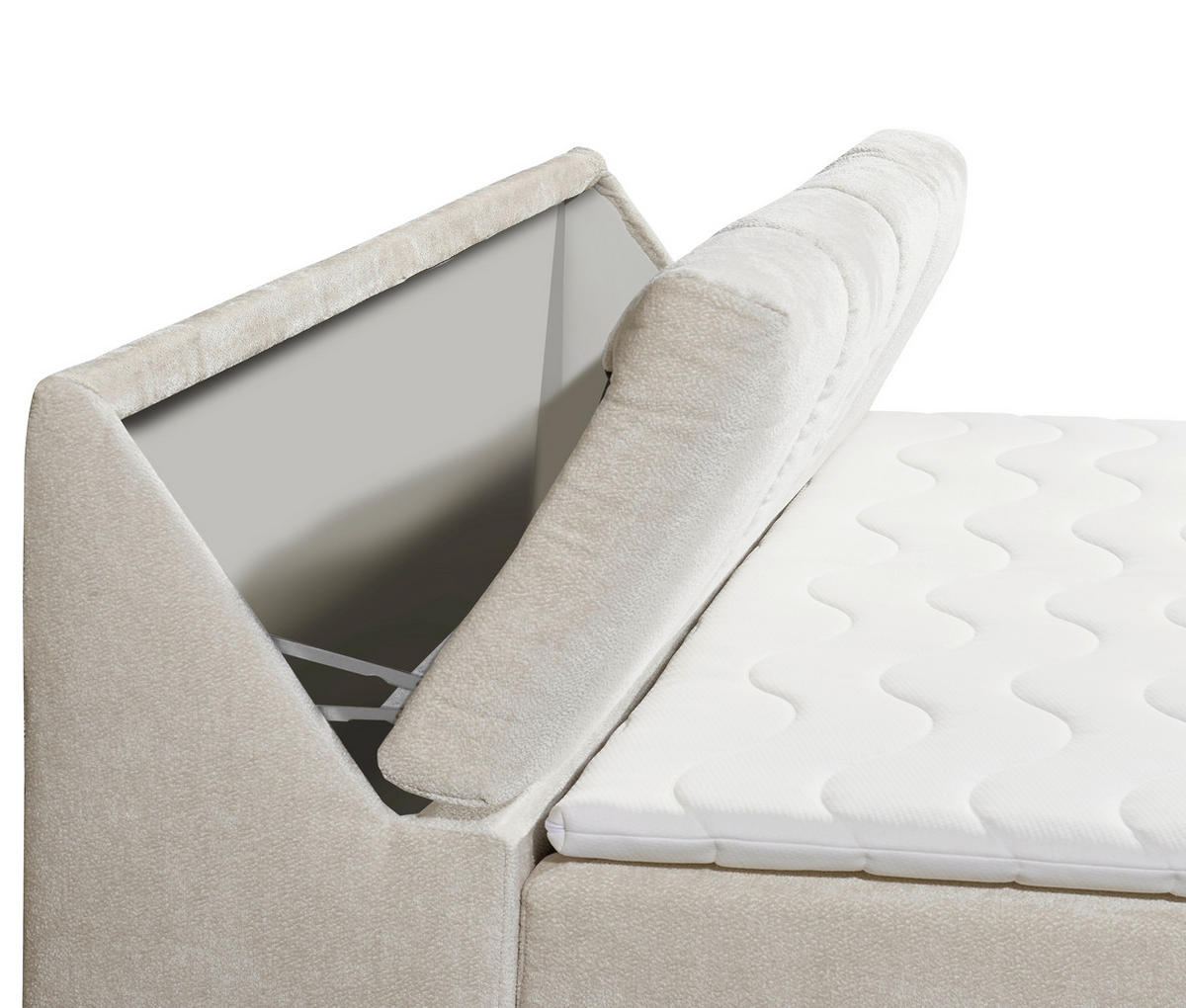BOXBETT 120/200 cm  in Beige  - Beige/Schwarz, Modern, Holzwerkstoff/Kunststoff (120/200cm) - MID.YOU