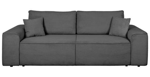 SCHLAFSOFA  mit Rücken echt, Armteil links, Armteil rechts Cord Anthrazit  - Anthrazit/Schwarz, Design, Kunststoff/Textil (261/95/108cm) - Xora