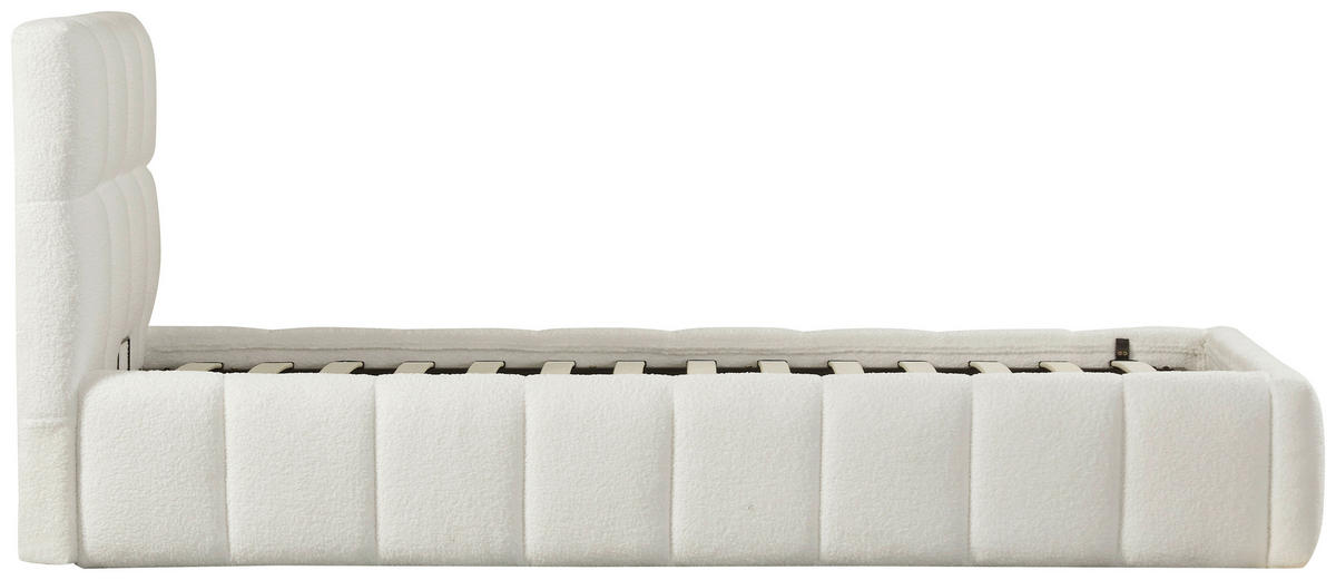 POLSTERBETT 90/200 cm  Creme  - Creme/Schwarz, Modern, Holz/Kunststoff (90/200cm) - Livetastic